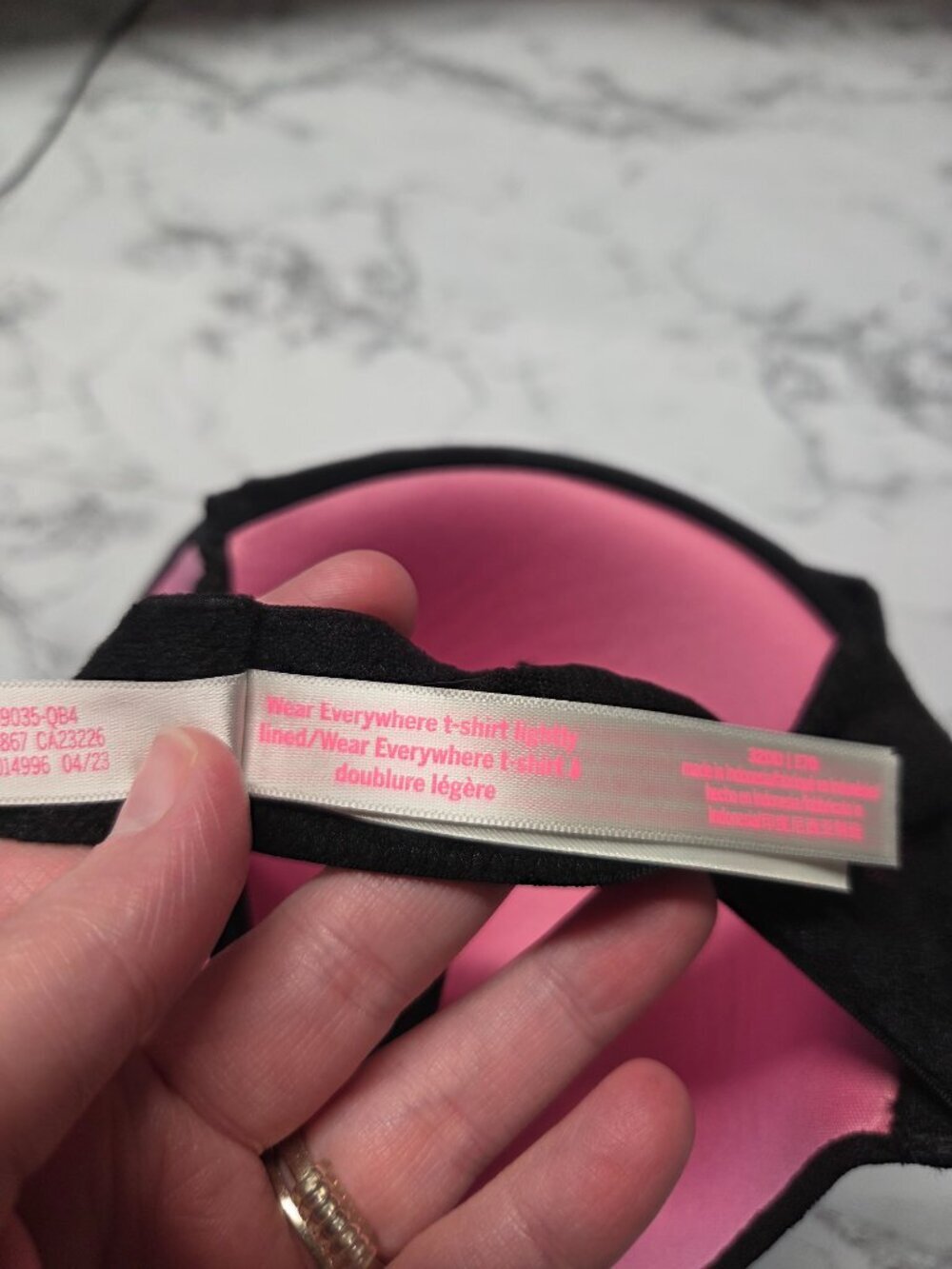 PINK Victoria's Secret 32DD Black Floral Lace Padded Underwire Bra - Picture 7 of 8